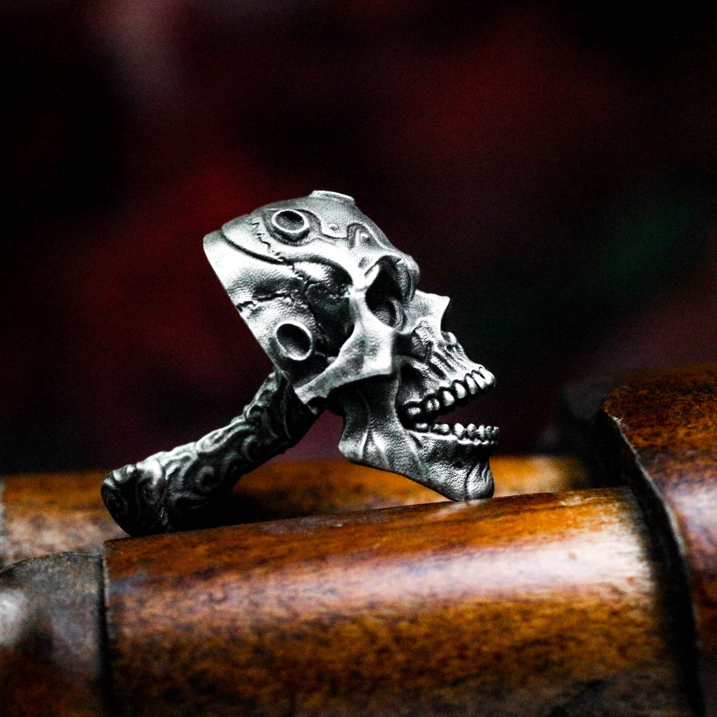 Mechanical Pioneer Skull Cufflinks, 925 Silver Handmade