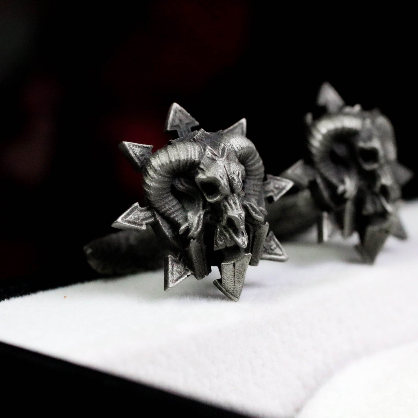 Evil Spirit Ram Cufflinks - Handmade 925 Silver