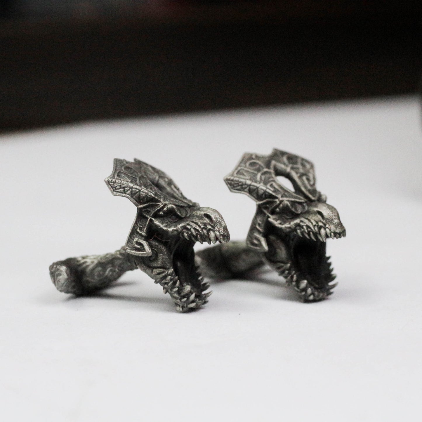 Angry Dragon Tyrannosaurus Cufflinks - 925 Silver Handmade