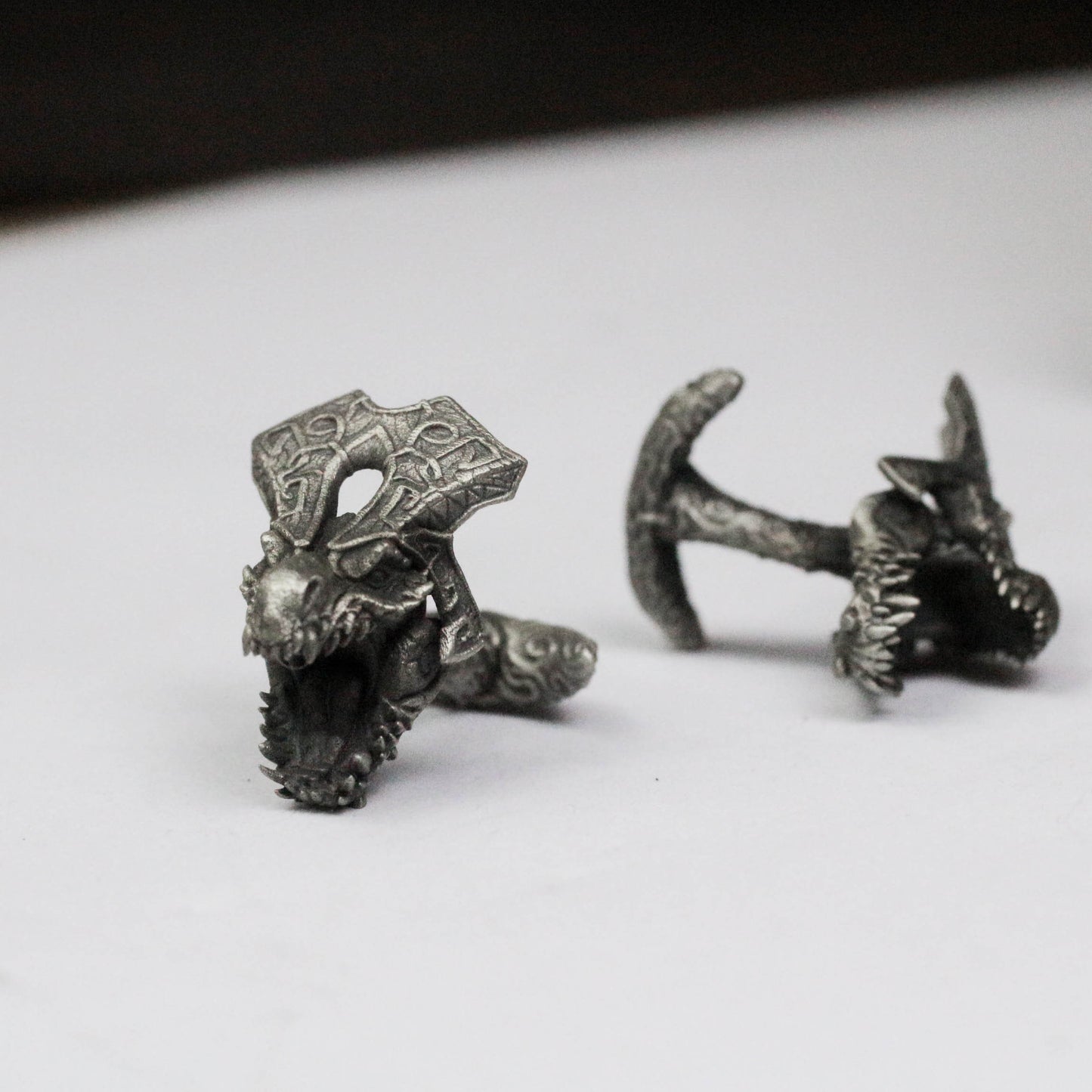 Angry Dragon Tyrannosaurus Cufflinks - 925 Silver Handmade