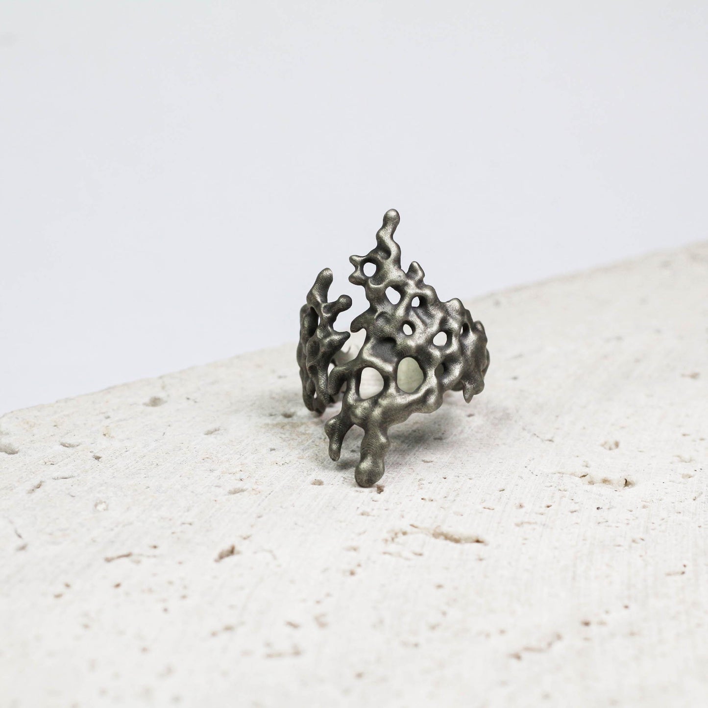 Handcrafted Silver Organic Coral Ring