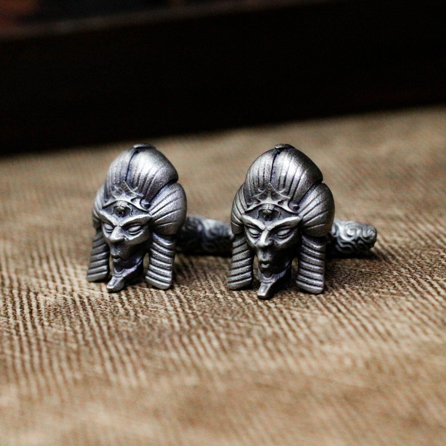 Egyptian Pharaoh Cufflinks - 925 Silver Handmade