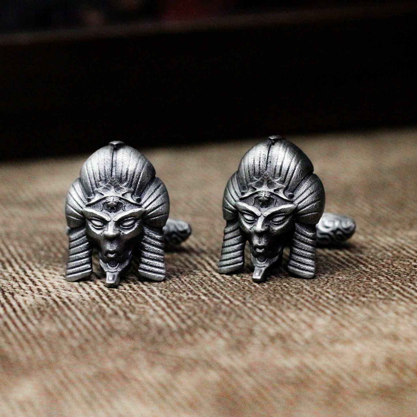 Egyptian Pharaoh Cufflinks - 925 Silver Handmade