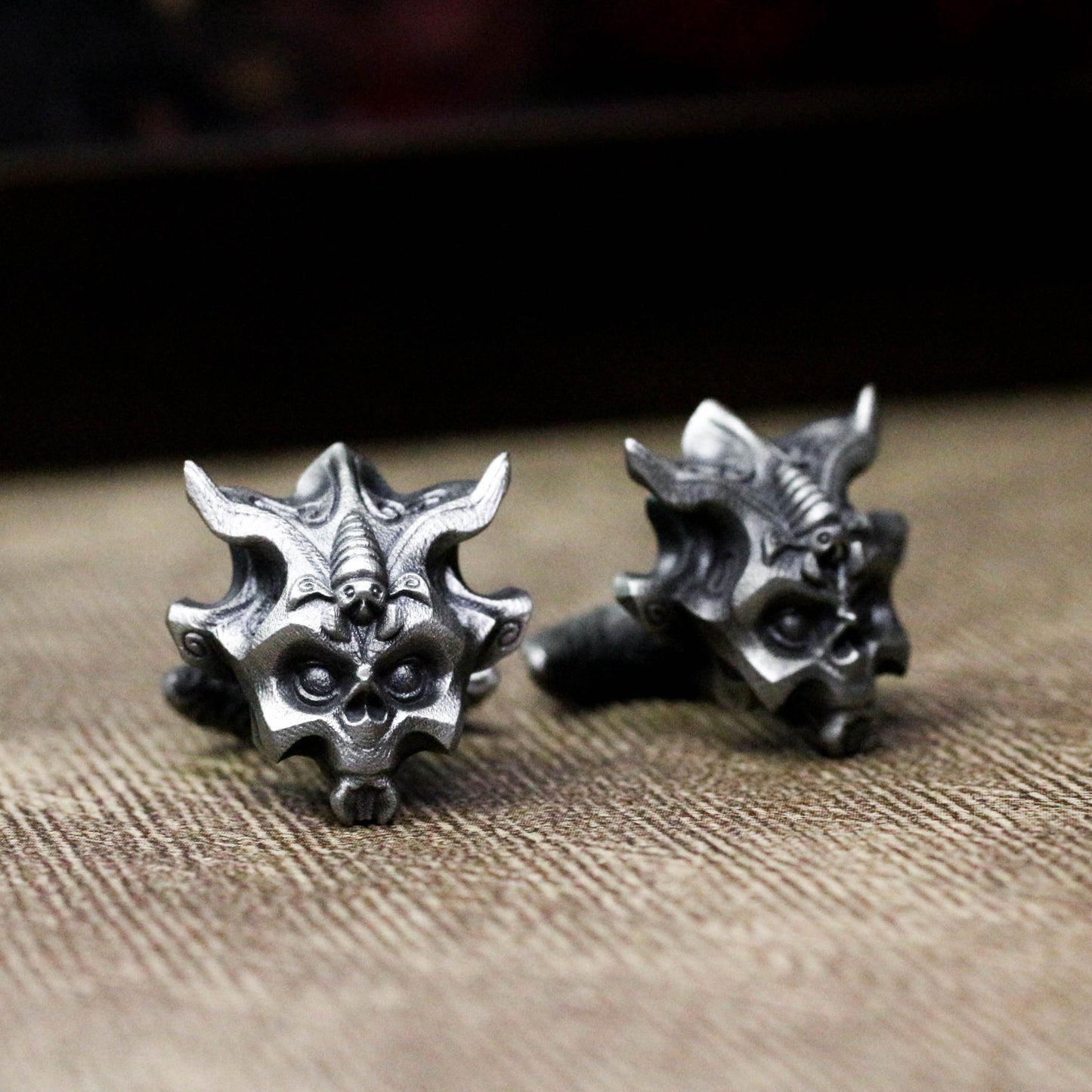 Bug Spirit Mask Cufflinks - 925 Silver Handmade