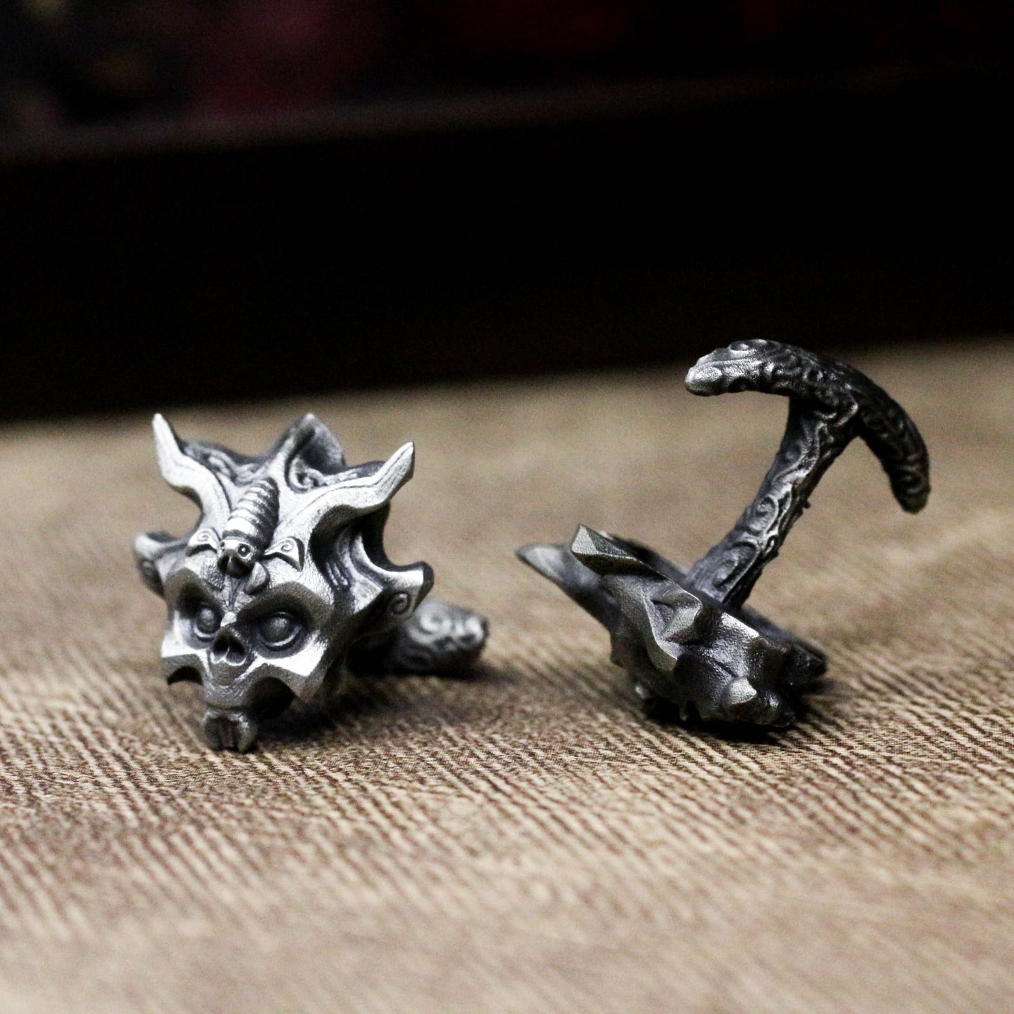 Bug Spirit Mask Cufflinks - 925 Silver Handmade