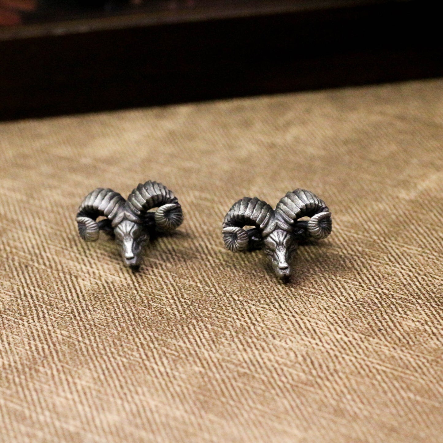 Big Horned Ram Cufflinks - 925 Silver Handmade