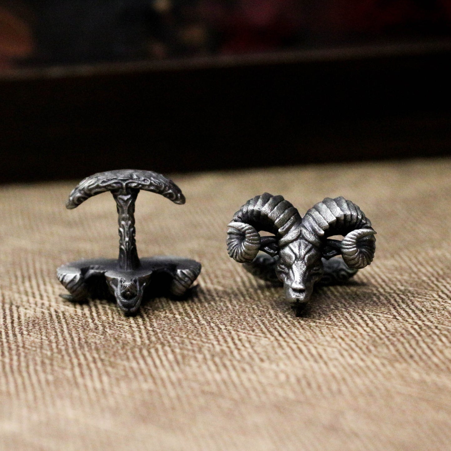 Big Horned Ram Cufflinks - 925 Silver Handmade
