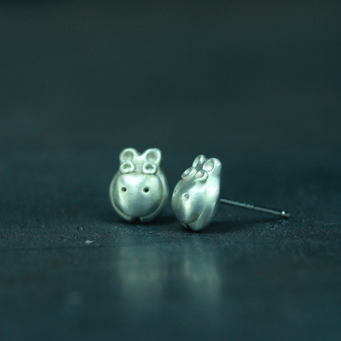 Little Hippo Earrings - 925 Sterling Silver Handmade