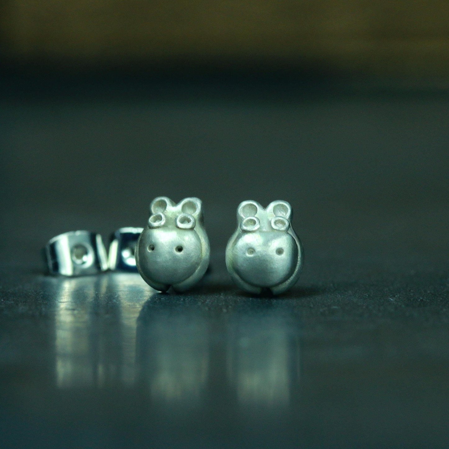Little Hippo Earrings - 925 Sterling Silver Handmade