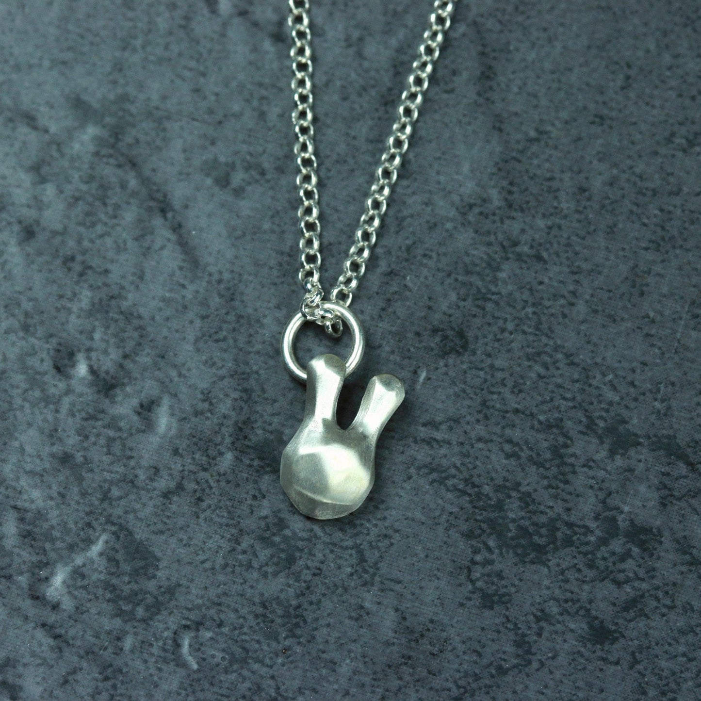 Rabbit Origami Pendant - 925 Sterling Silver Handmade