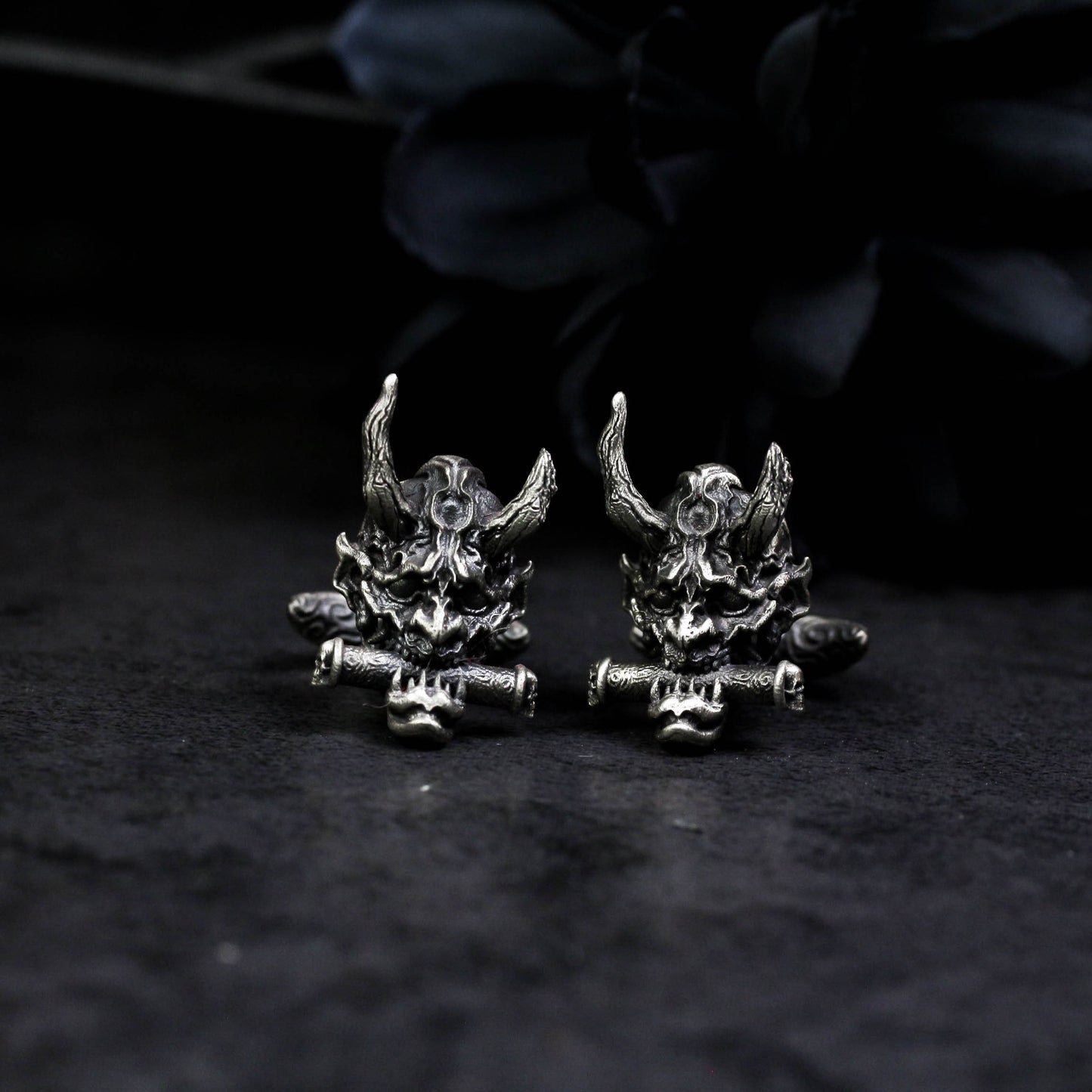 Prajna Ghost Face Cufflinks - 925 Sterling Silver Handmade