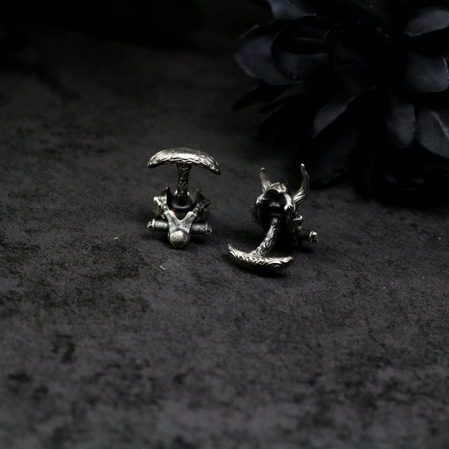 Prajna Ghost Face Cufflinks - 925 Sterling Silver Handmade