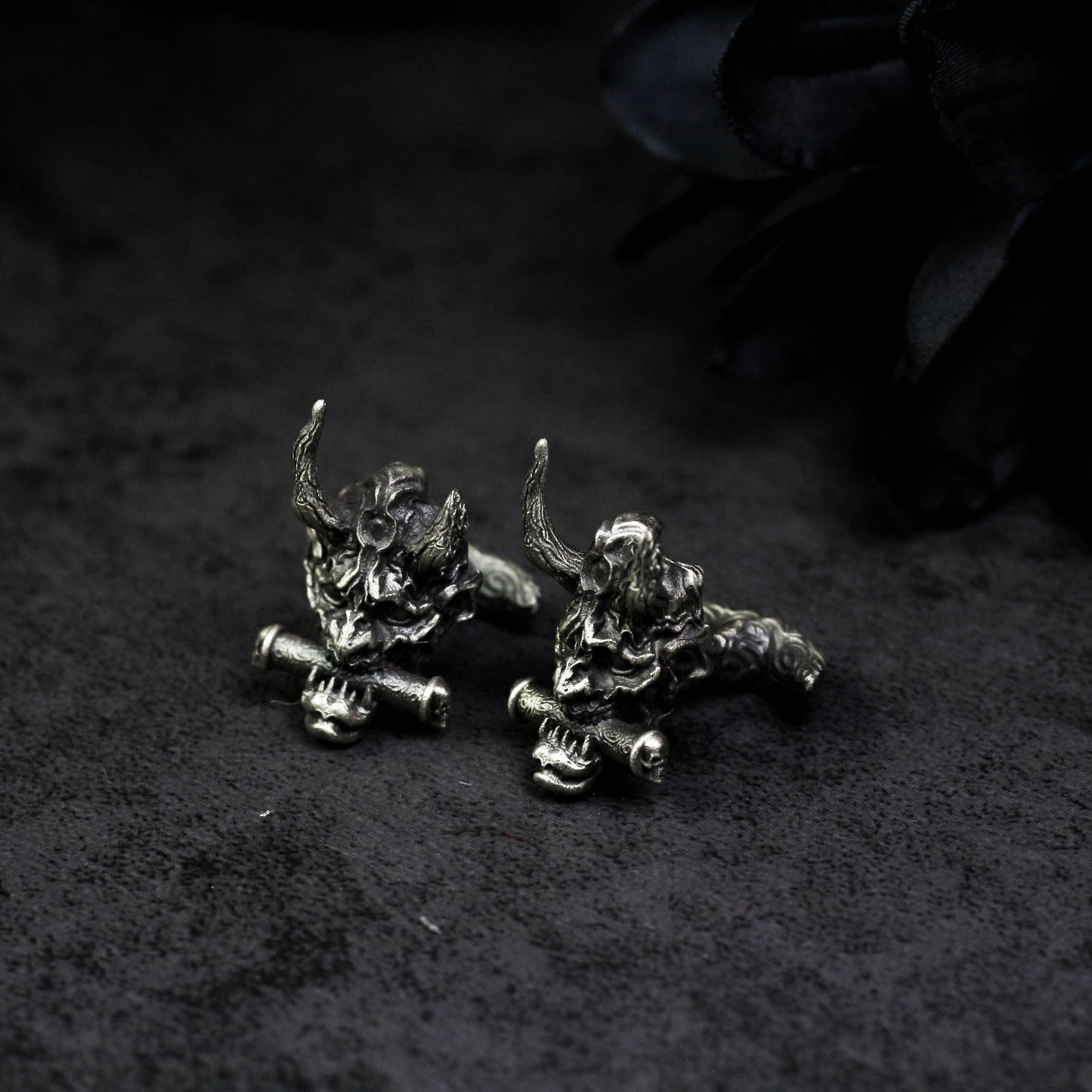 Prajna Ghost Face Cufflinks - 925 Sterling Silver Handmade