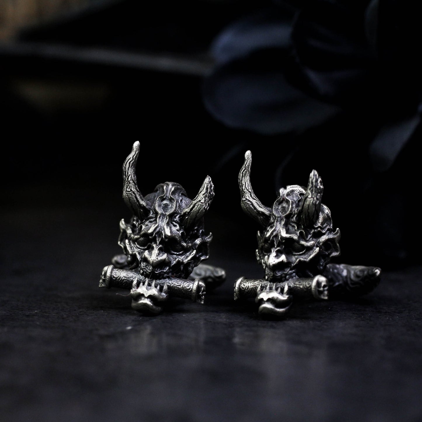 Prajna Ghost Face Cufflinks - 925 Sterling Silver Handmade