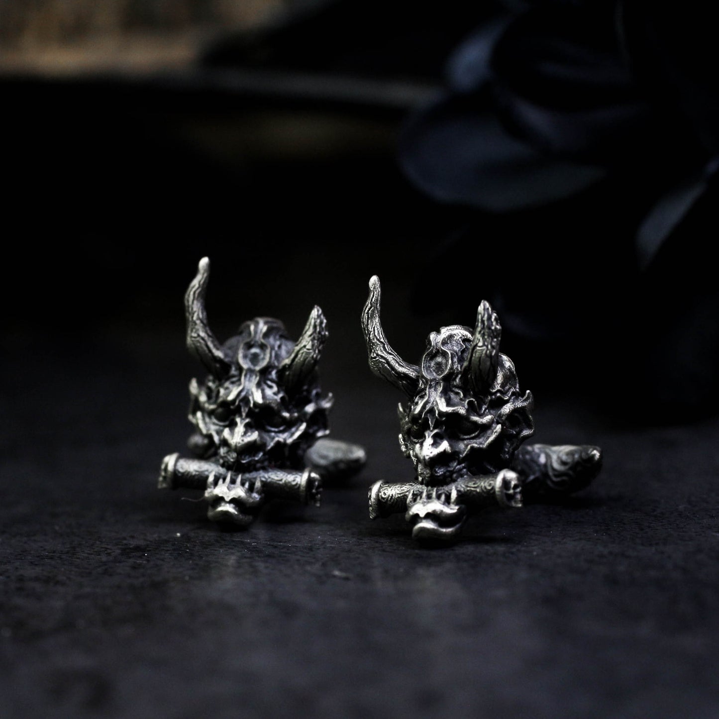 Prajna Ghost Face Cufflinks - 925 Sterling Silver Handmade