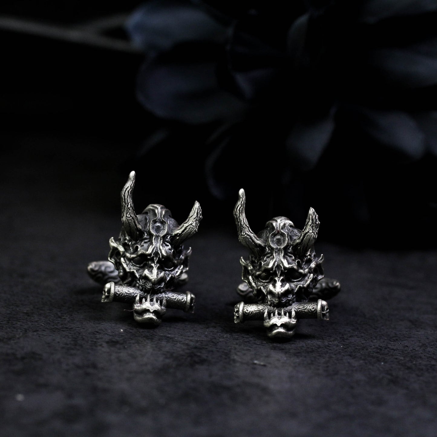 Prajna Ghost Face Cufflinks - 925 Sterling Silver Handmade