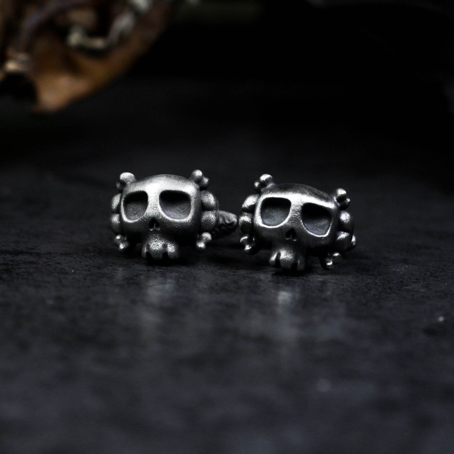 Cute Little Skull Cufflinks - 925 Silver Handmade