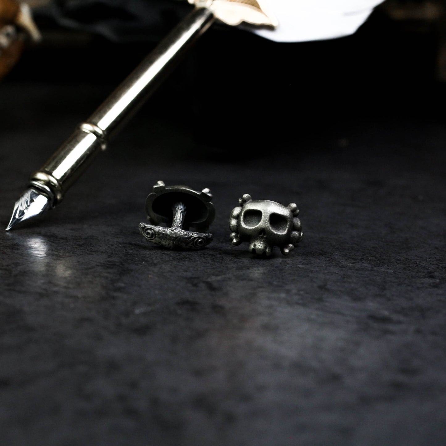 Cute Little Skull Cufflinks - 925 Silver Handmade