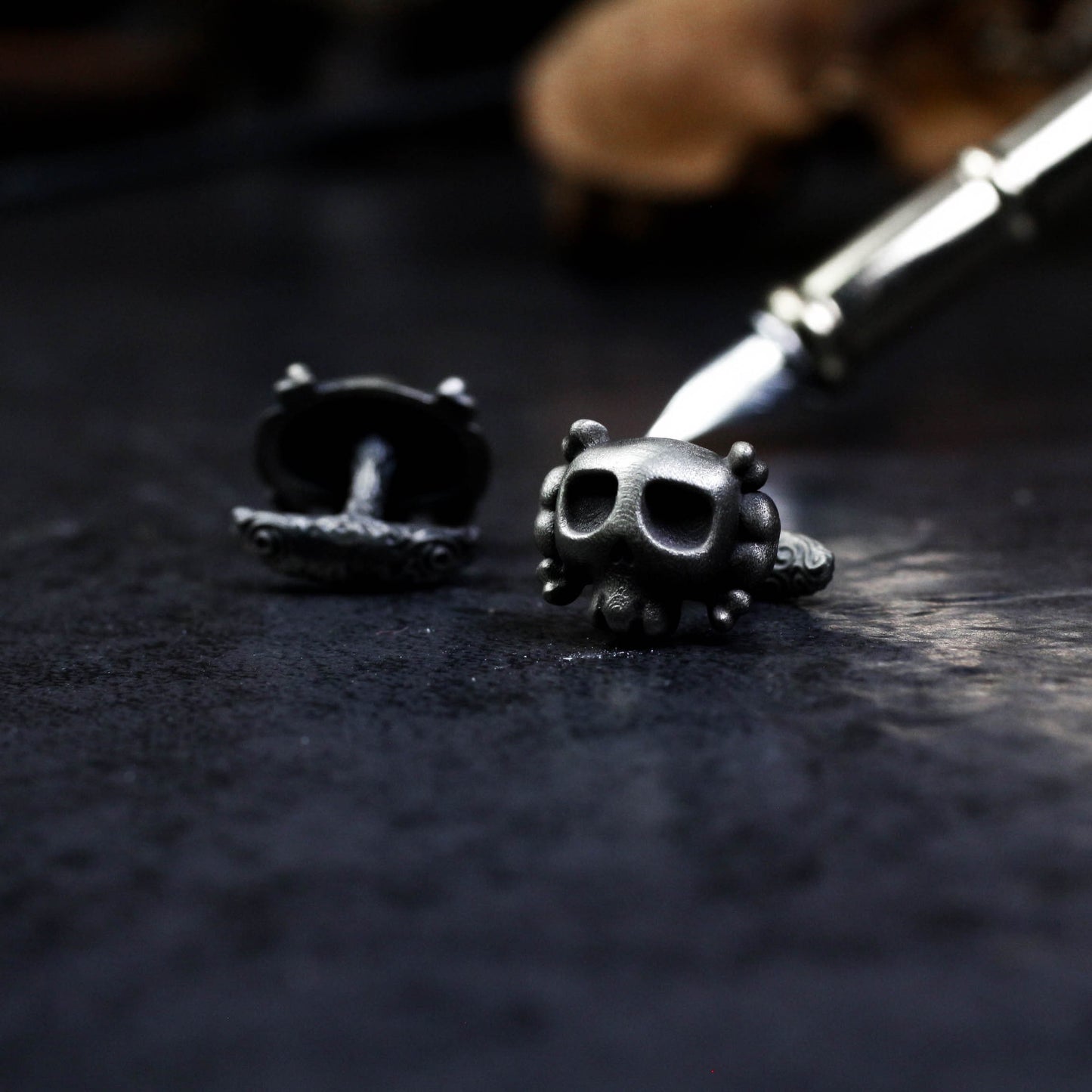 Cute Little Skull Cufflinks - 925 Silver Handmade