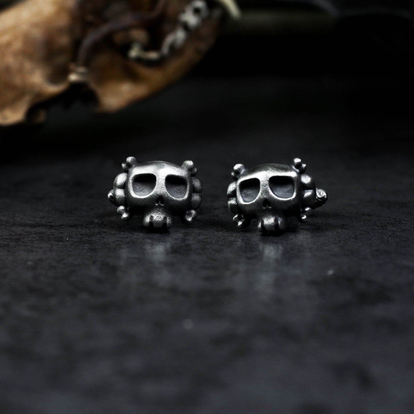 Cute Little Skull Cufflinks - 925 Silver Handmade