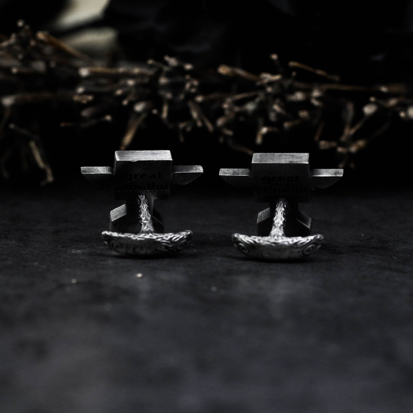 Cthulhu Cufflinks - Steampunk Gothic - 925 Sterling Silver Handmade
