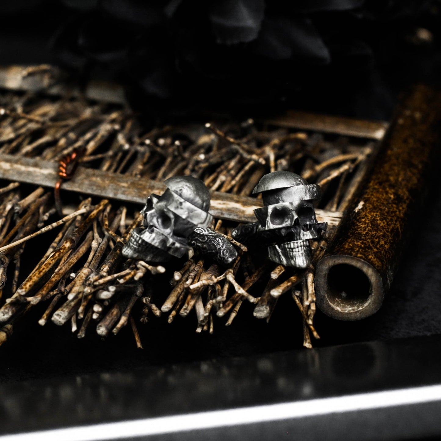 Misplaced Souls Skull Cufflinks - Handmade 925 Silver