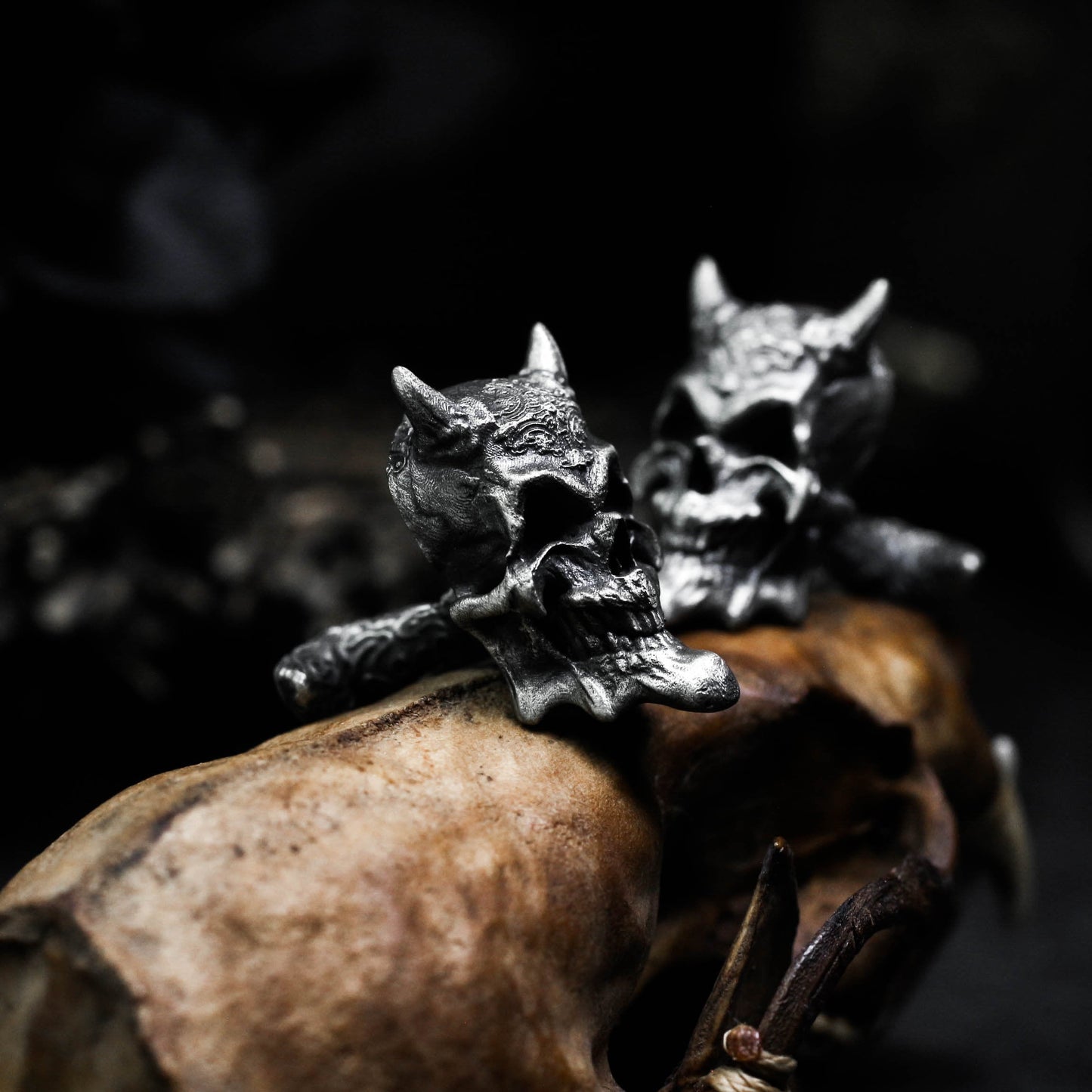 Baroque Smiley Skull Cufflinks - 925 Silver Handmade