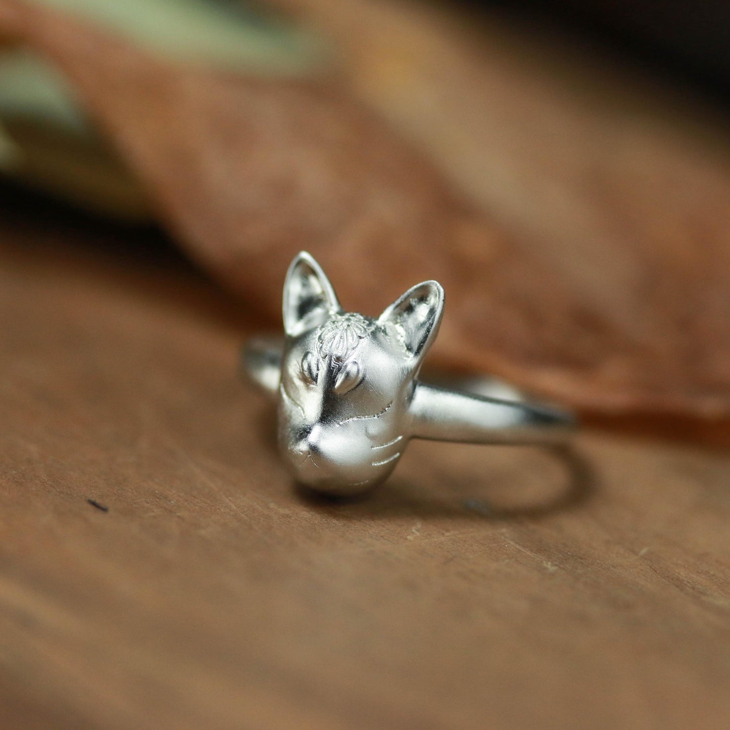 Sleeping Cat Spirit Ring ââ‚?925 Sterling Silver Handmade Mystical Animal Jewelry