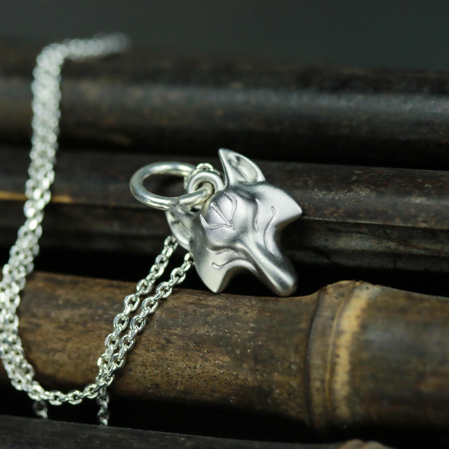 Wolf Mask Pendant - 925 Sterling Silver Handmade