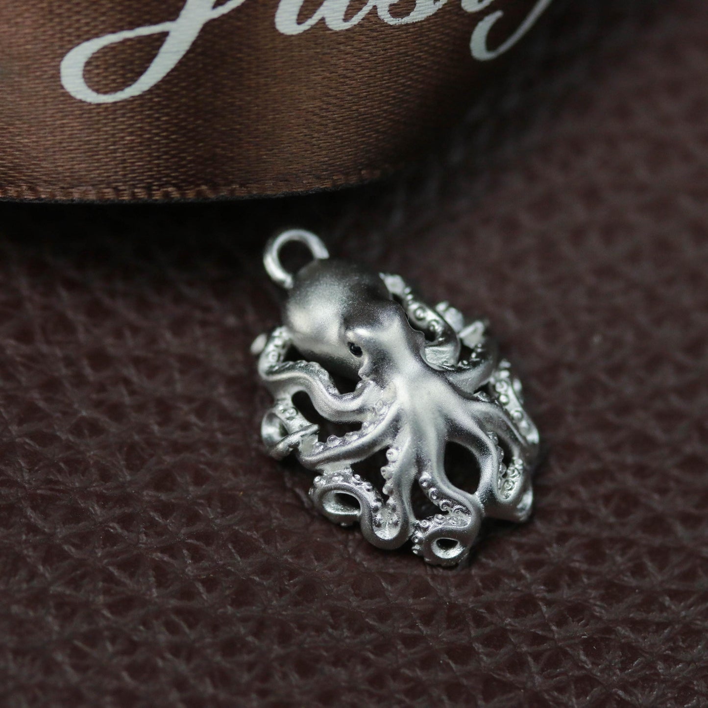 Octopus Pendant - 925 Sterling Silver Handmade (Eye Color Optional)