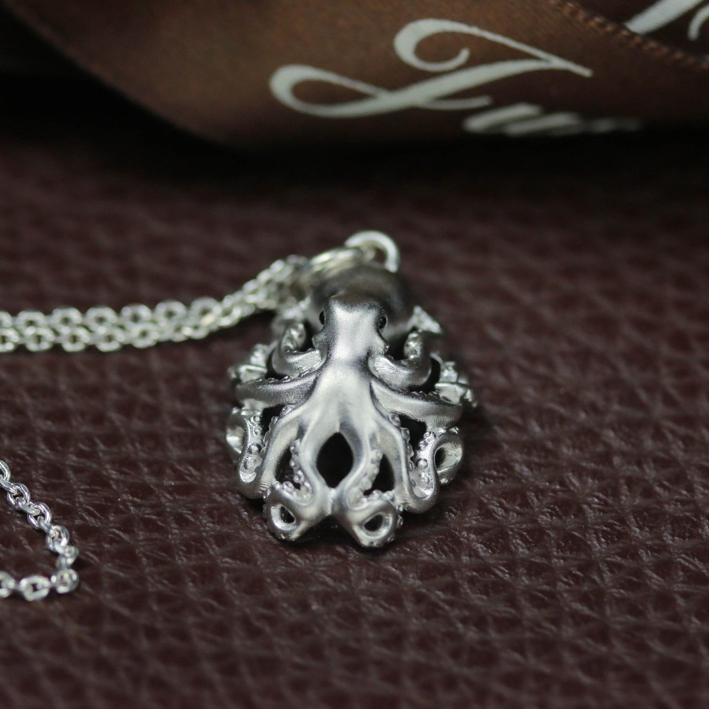 Octopus Pendant - 925 Sterling Silver Handmade (Eye Color Optional)