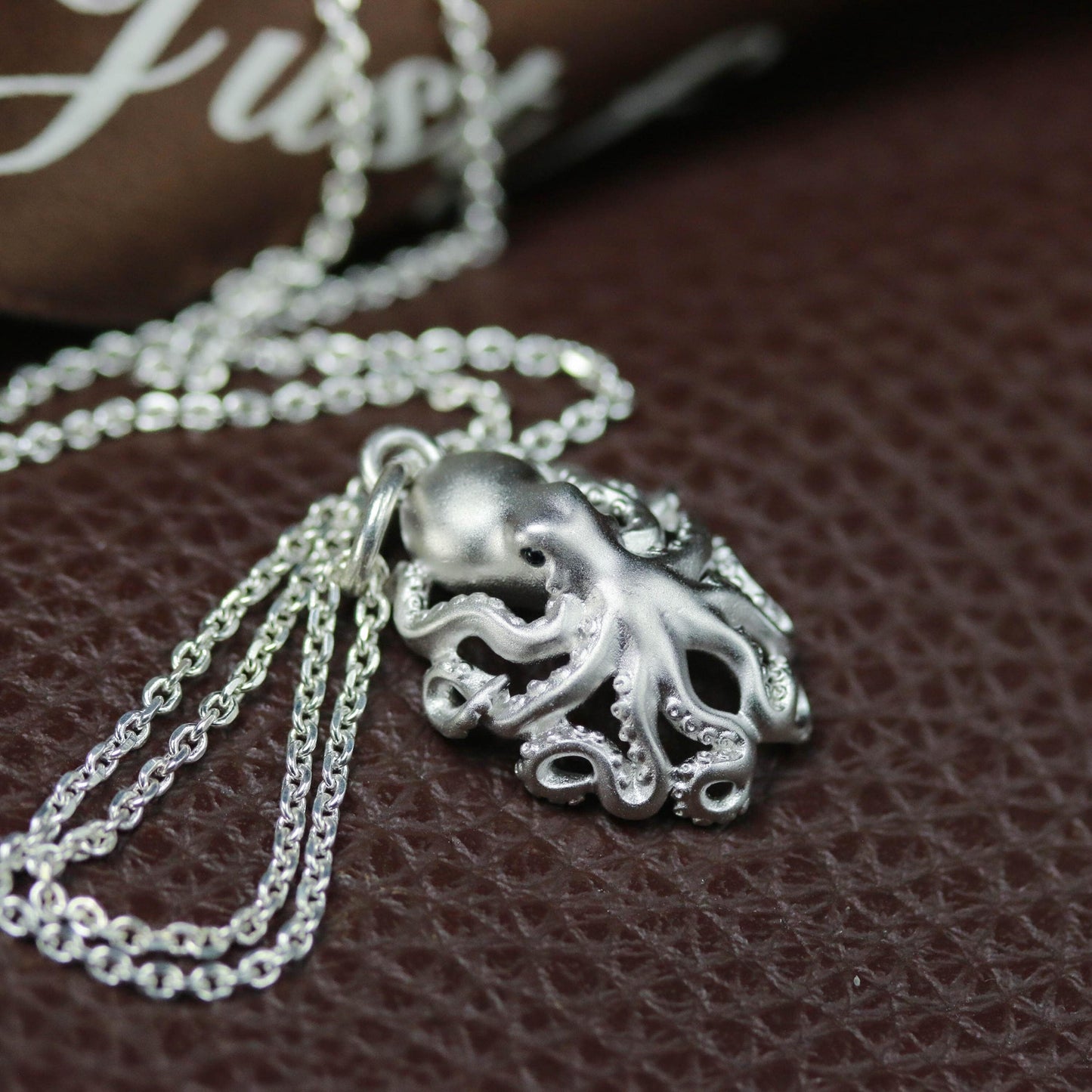 Octopus Pendant - 925 Sterling Silver Handmade (Eye Color Optional)