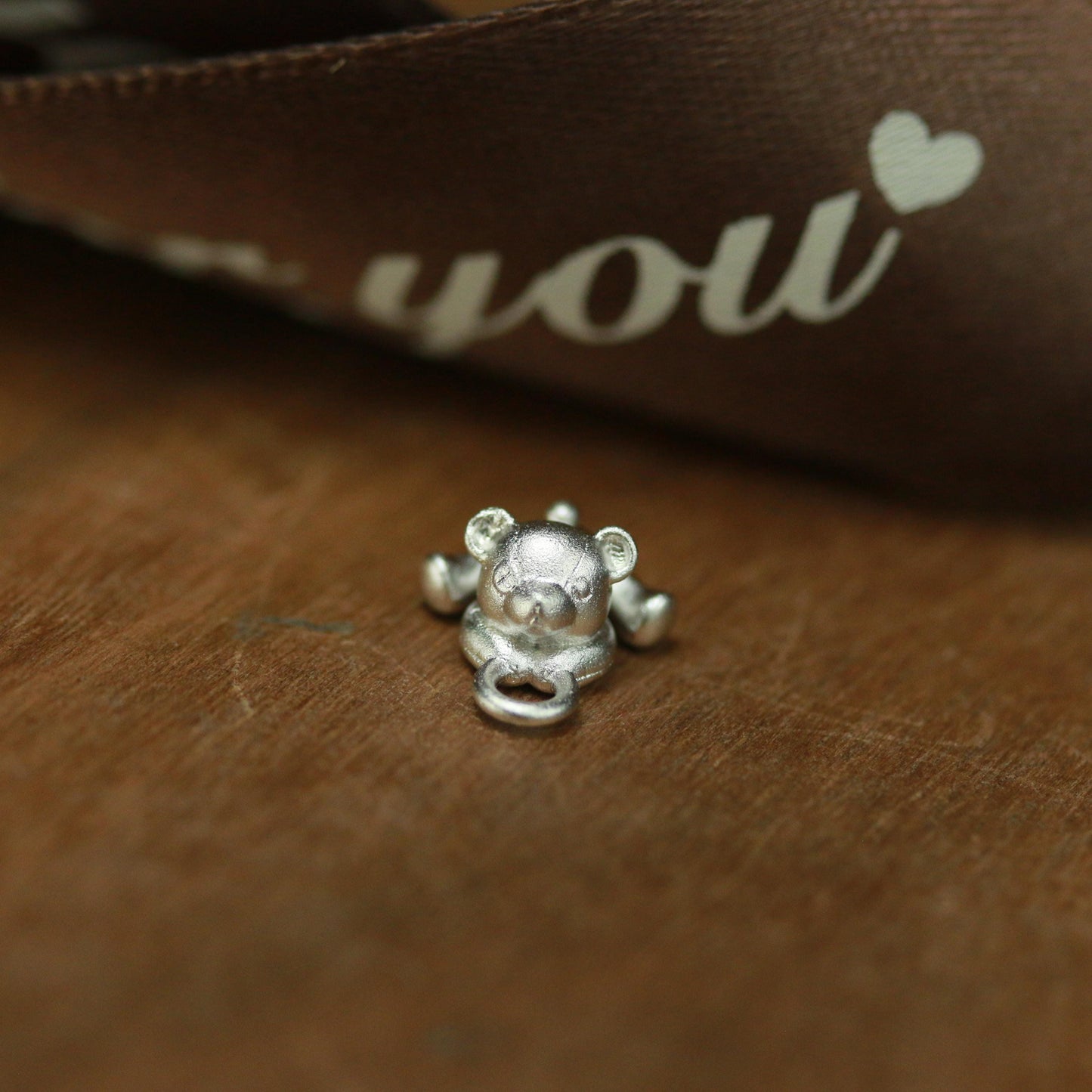 Padded Bear Pendant - 925 Sterling Silver Handmade