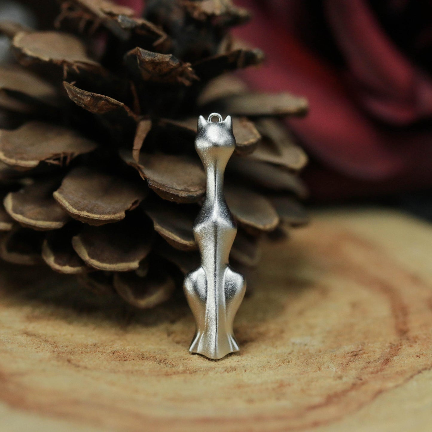 Geometric Cat Pendant - 925 Sterling Silver Handmade