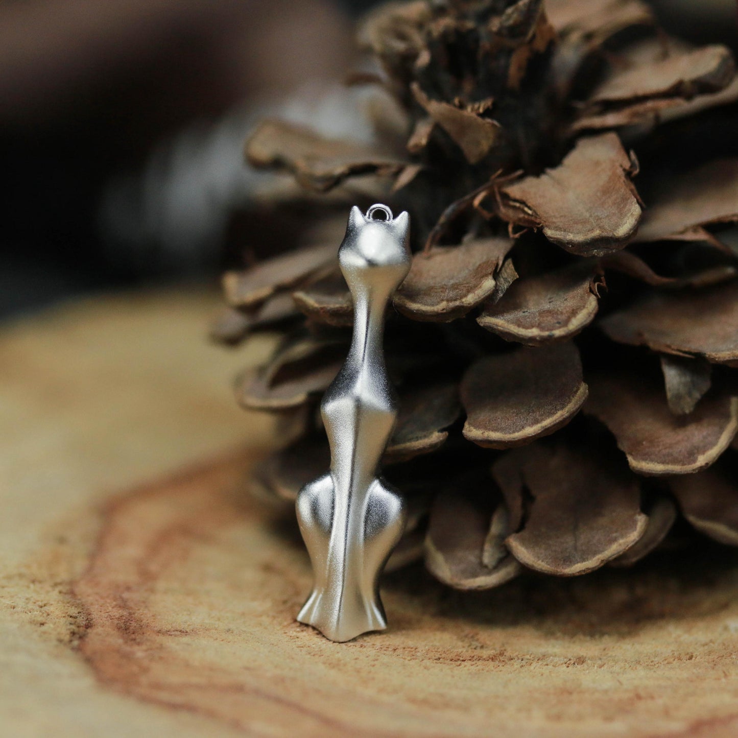 Geometric Cat Pendant - 925 Sterling Silver Handmade