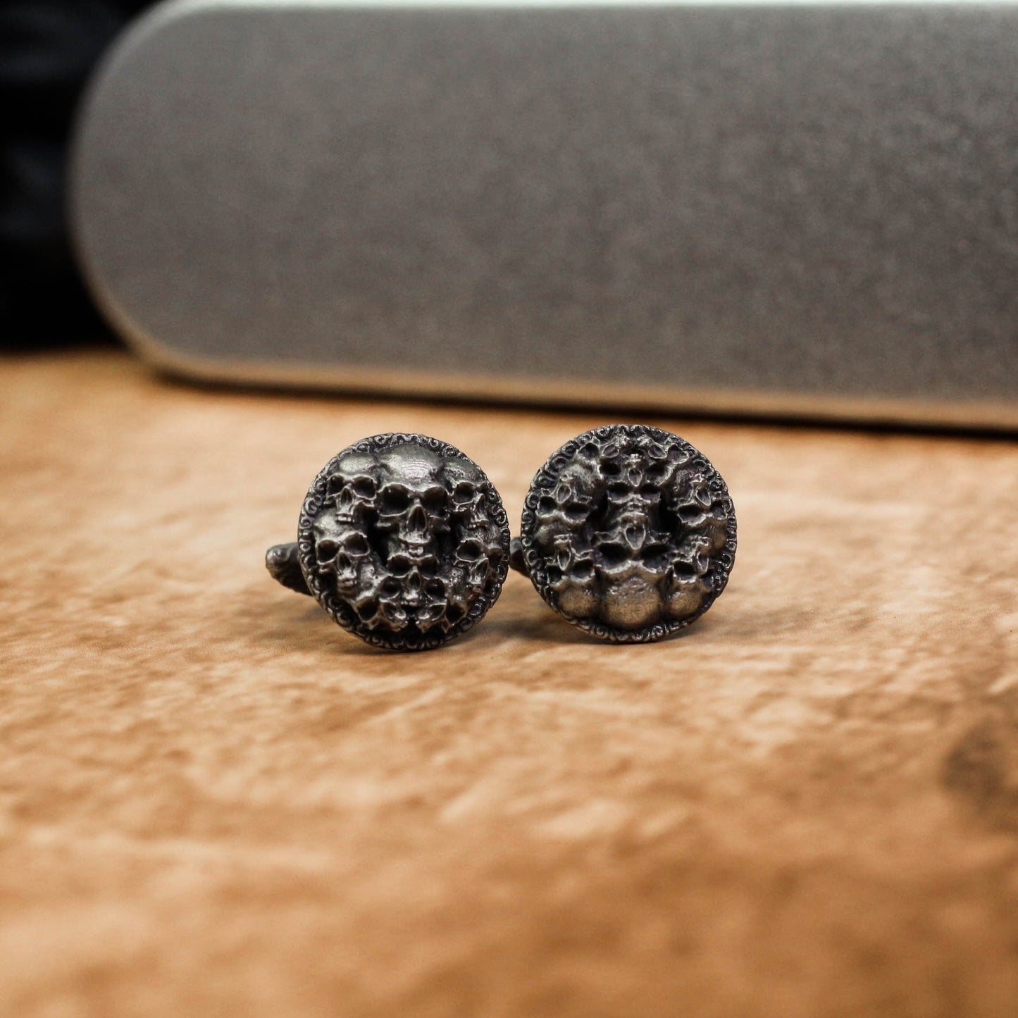 Multiple Small Skull Roulette Cufflinks - 925 Silver Handmade