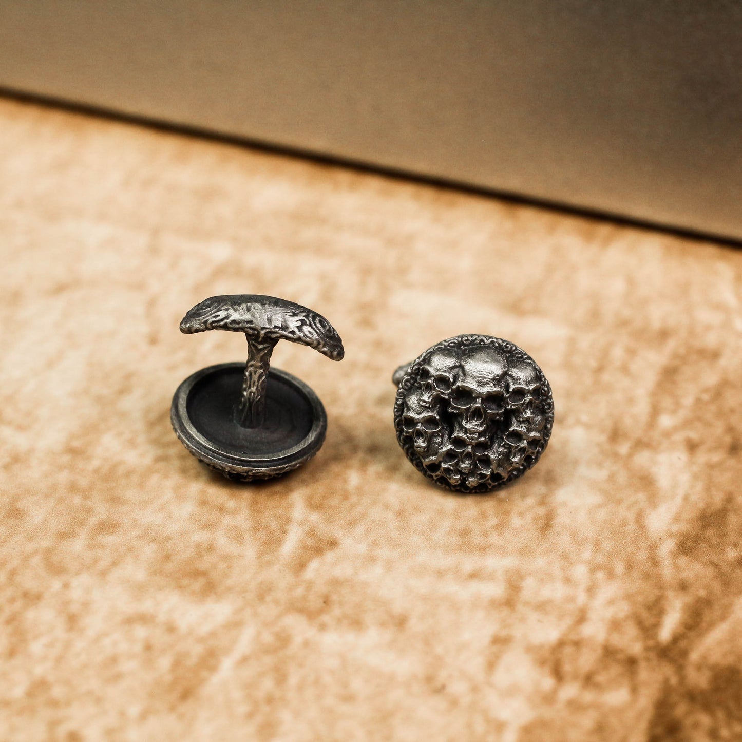 Multiple Small Skull Roulette Cufflinks - 925 Silver Handmade