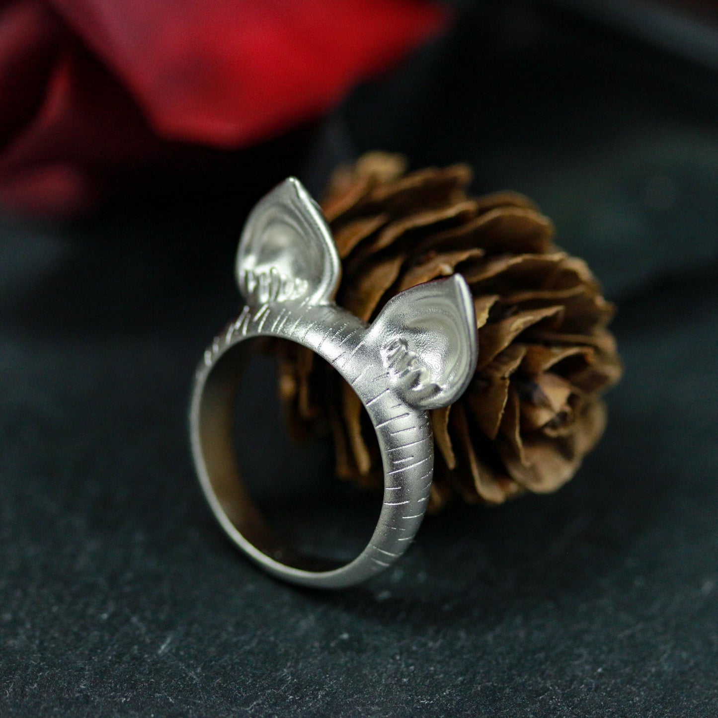 Cat Ear Ring ââ‚?925 Sterling Silver Handmade Whimsical Animal Jewelry