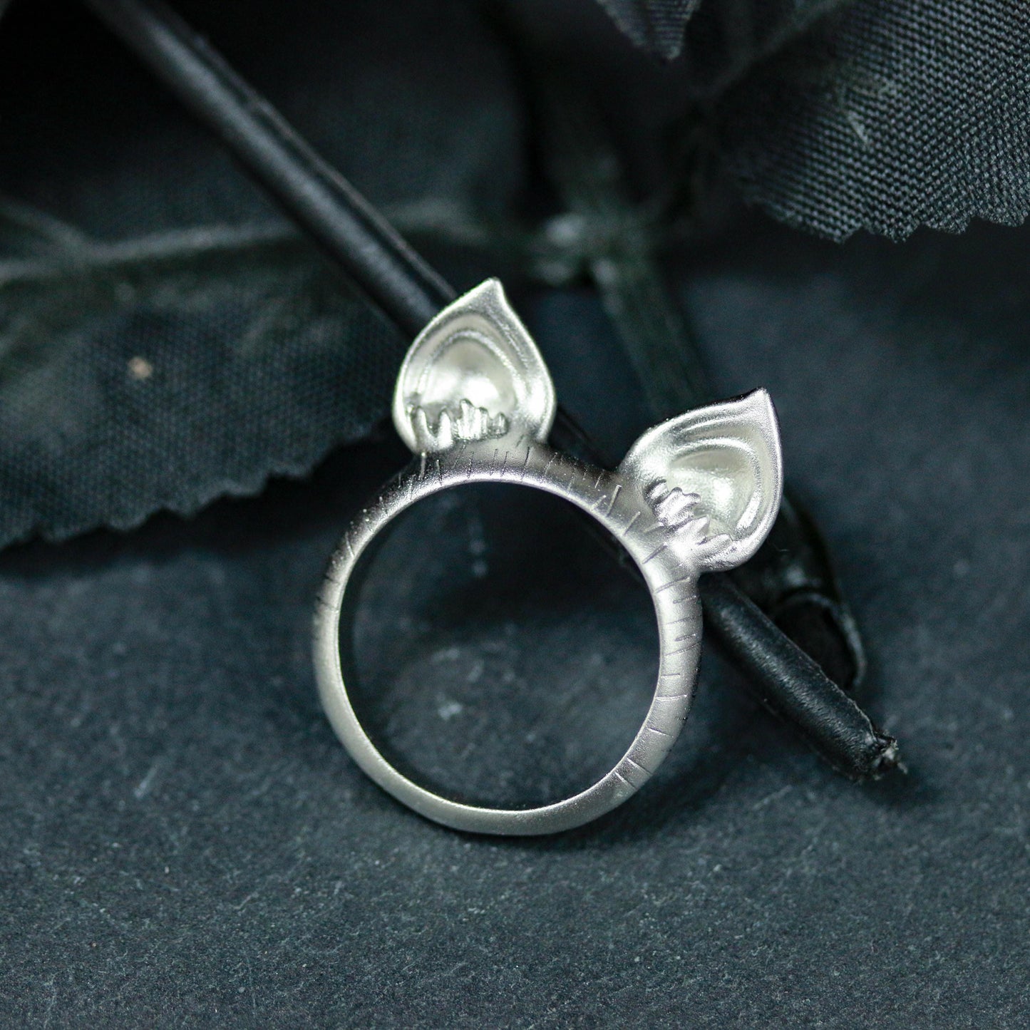 Cat Ear Ring ââ‚?925 Sterling Silver Handmade Whimsical Animal Jewelry