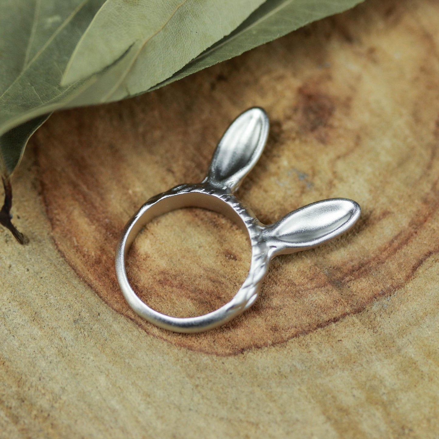 Bunny Ear Ring ââ‚?925 Sterling Silver Handmade Whimsical Animal Jewelry