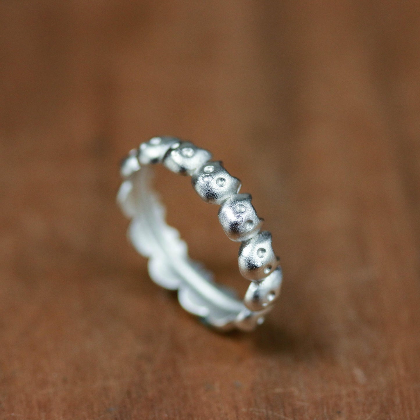 Cat Face Band Ring ââ‚?925 Sterling Silver Handmade Minimalist Feline Jewelry