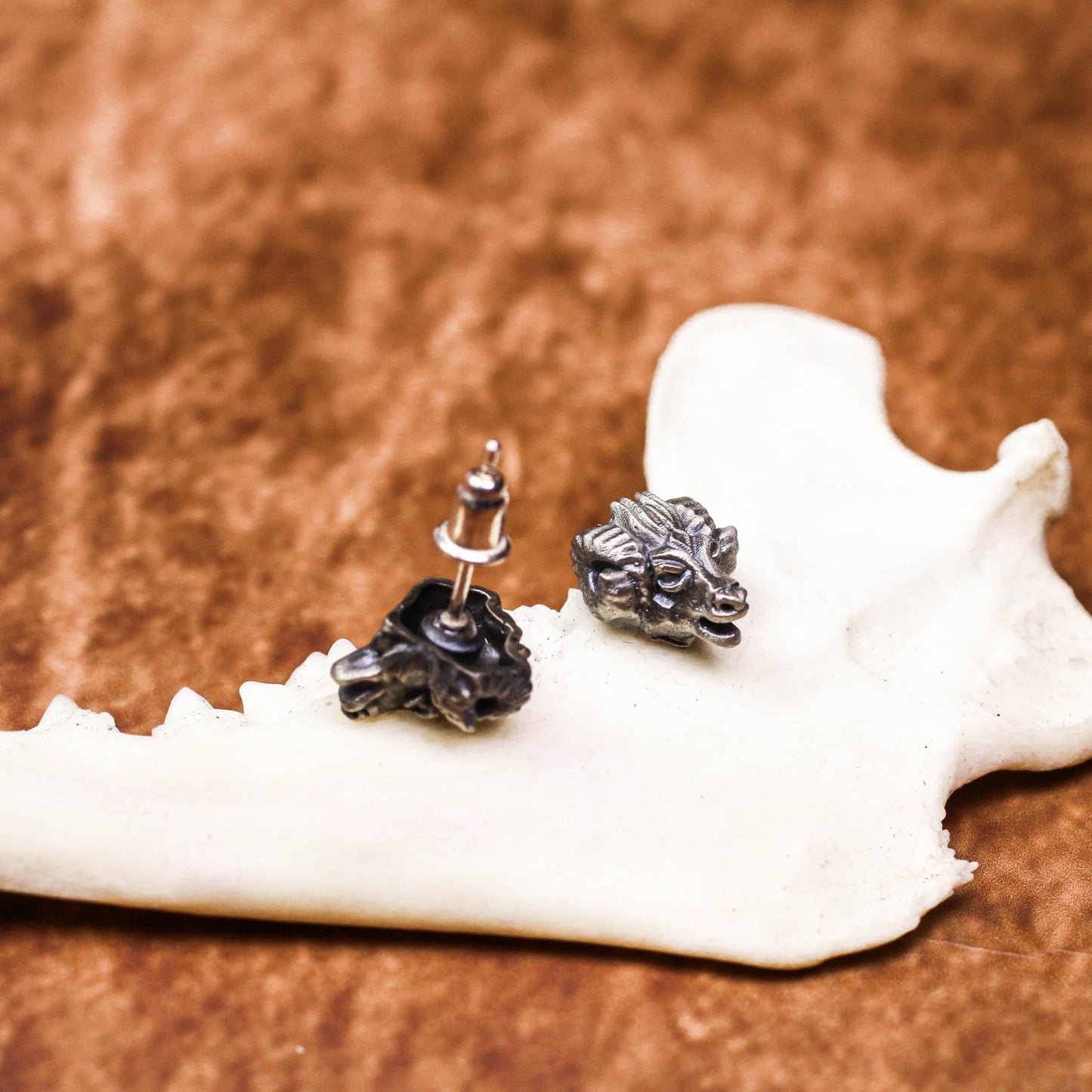 Ram Head Earrings - 925 Sterling Silver Handmade
