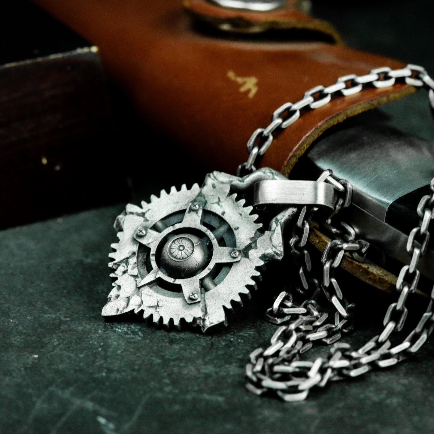 Broken Gear Pendant - 925 Sterling Silver Handmade