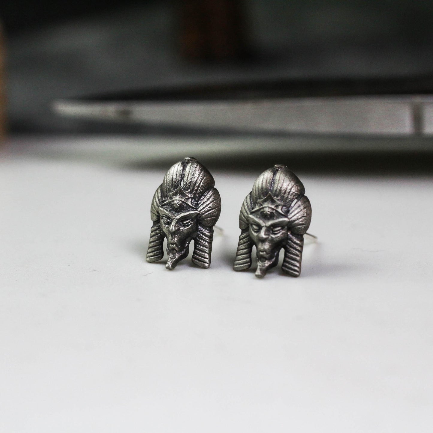 Pharaoh Beast Earrings - 925 Sterling Silver Handmade
