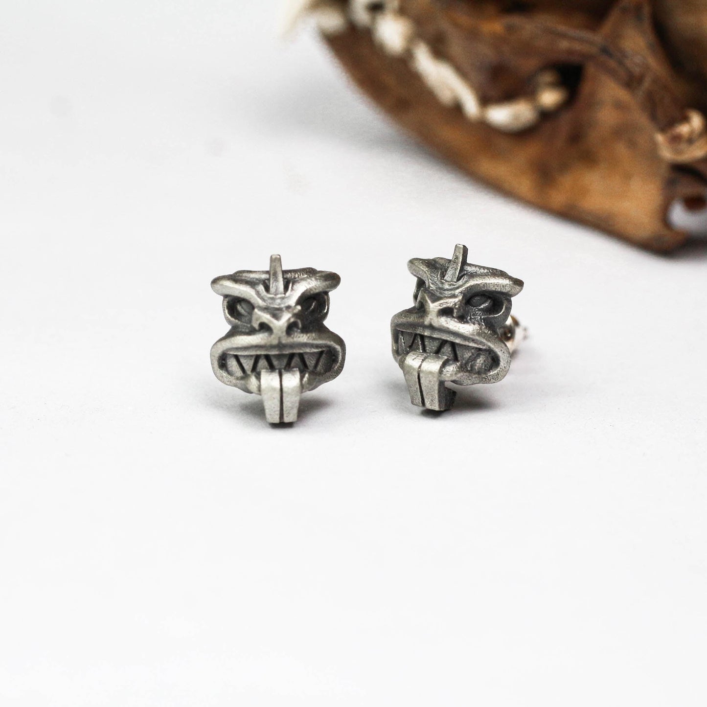 Knight¡¯s Visor Earrings - 925 Sterling Silver Handmade