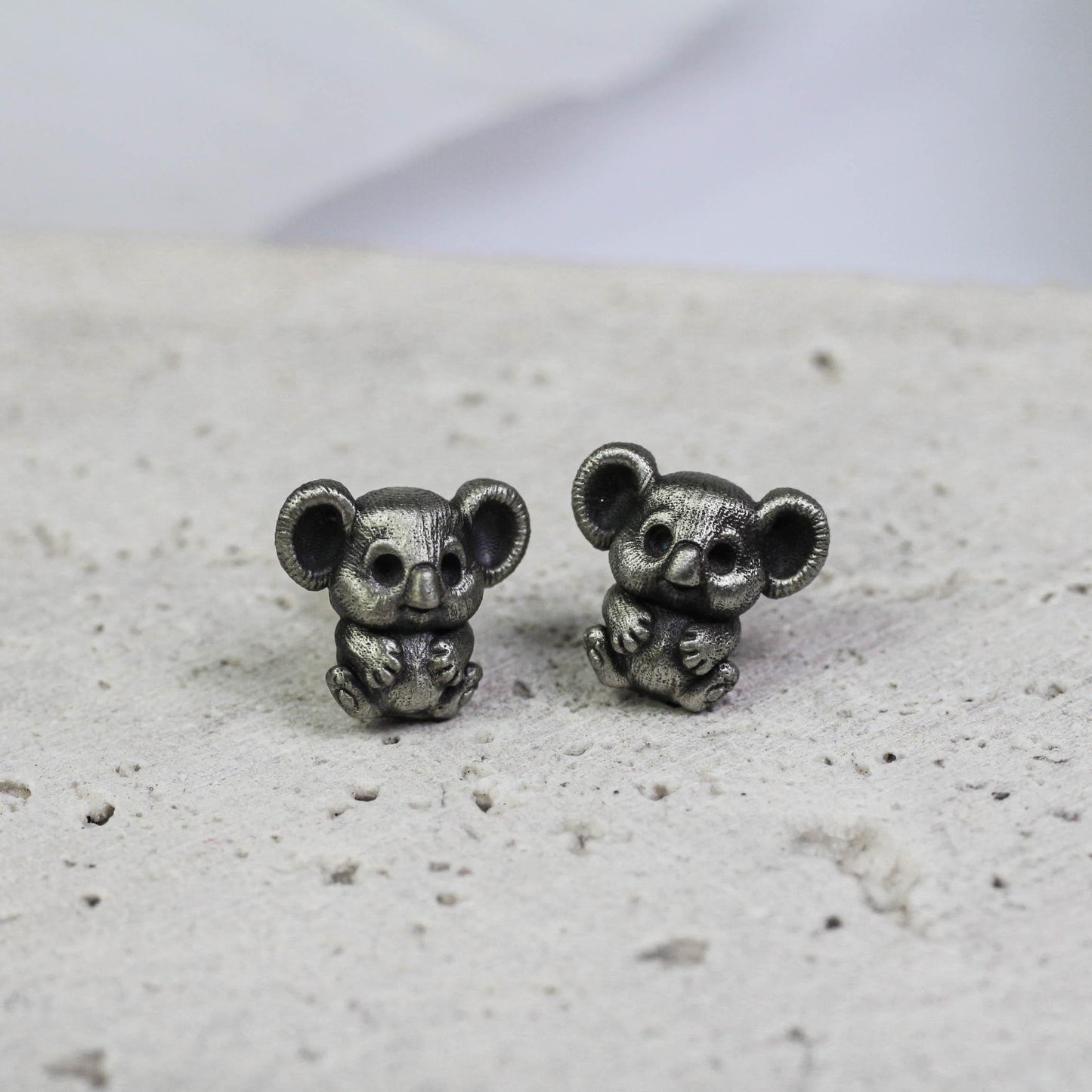 Tiny Mouse Earrings - 925 Sterling Silver Handmade