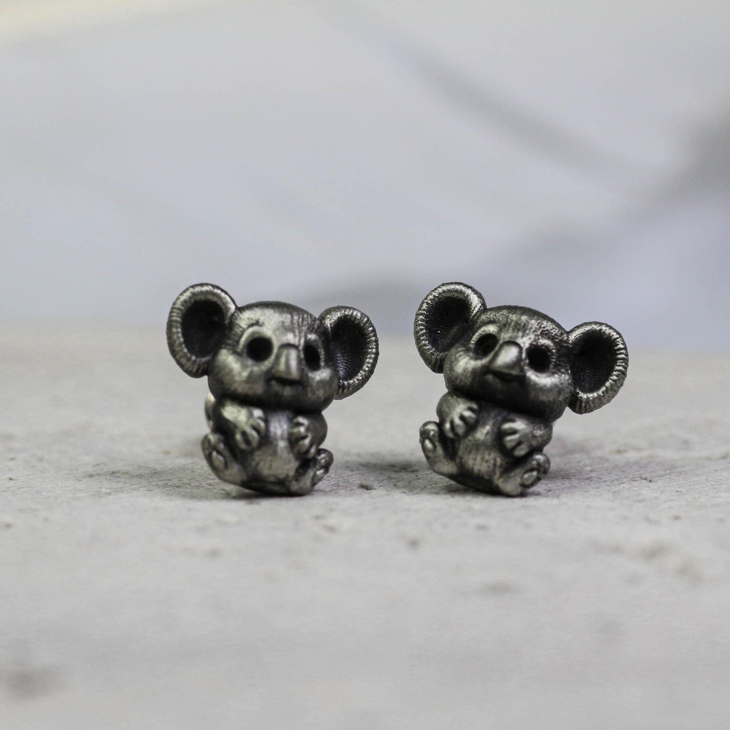 Tiny Mouse Earrings - 925 Sterling Silver Handmade
