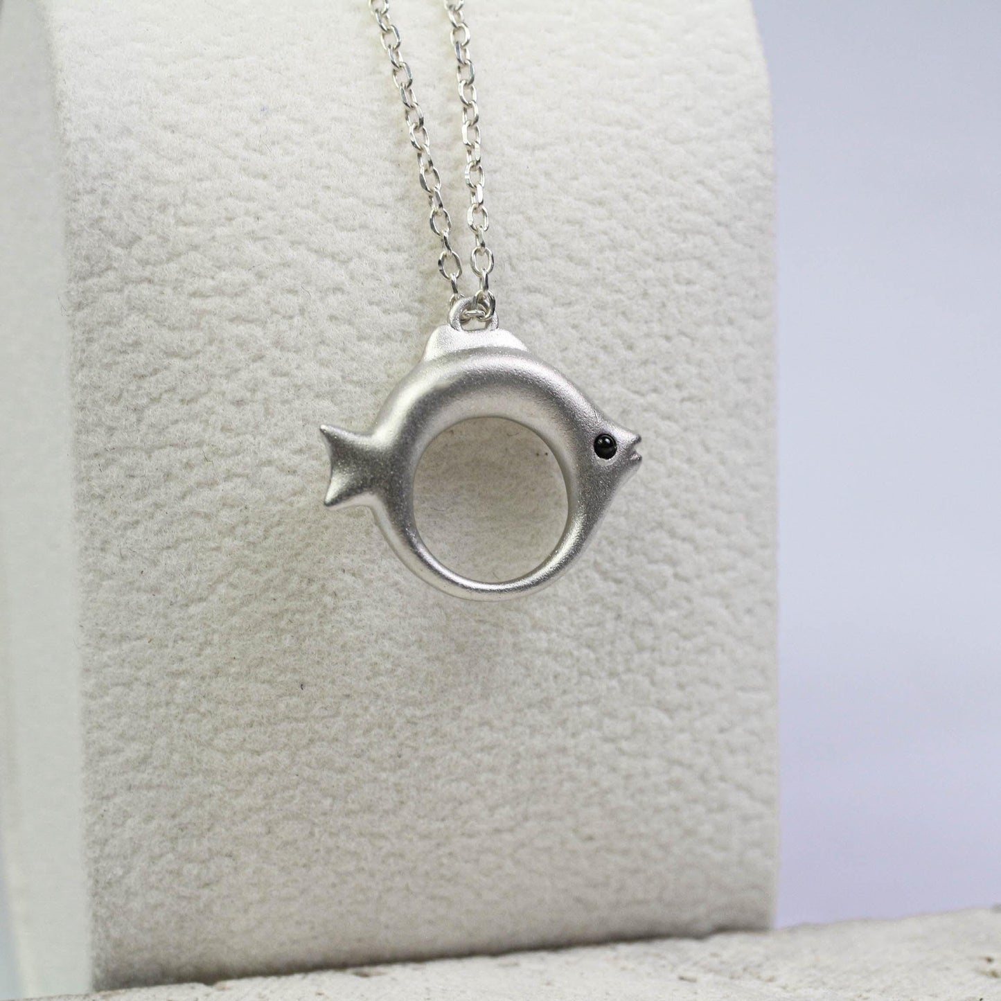 Cute Fish Pendant - 925 Sterling Silver Handmade (Eye Color Optional)