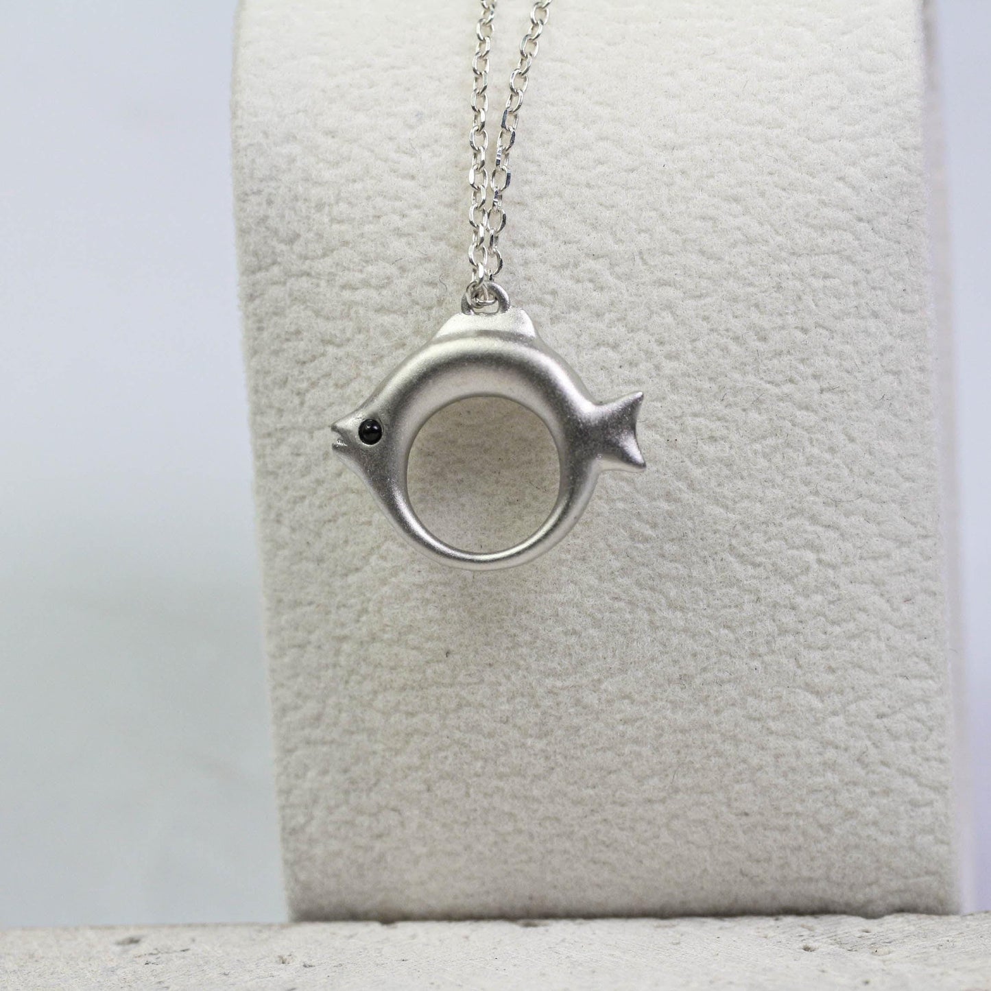 Cute Fish Pendant - 925 Sterling Silver Handmade (Eye Color Optional)