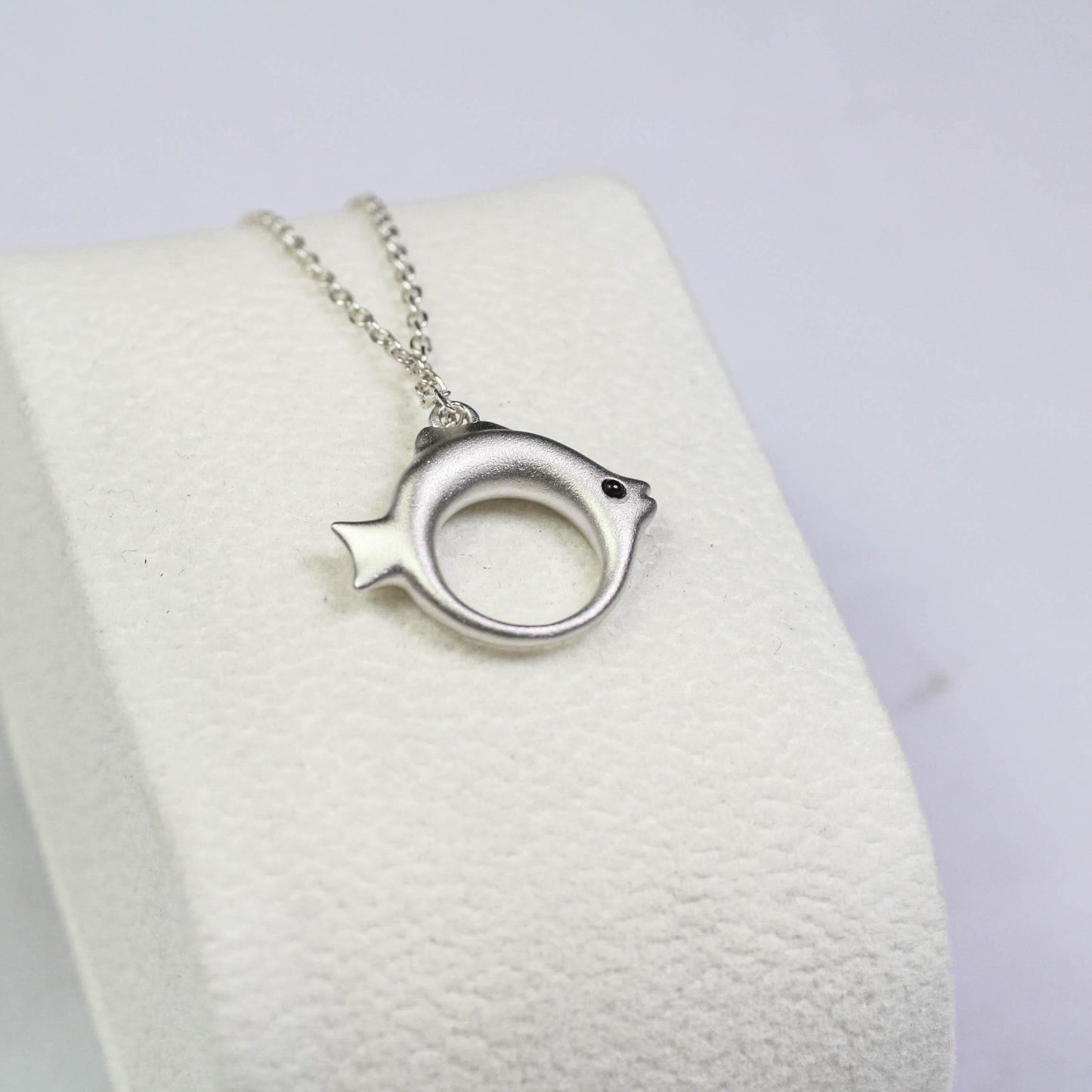 Cute Fish Pendant - 925 Sterling Silver Handmade (Eye Color Optional)